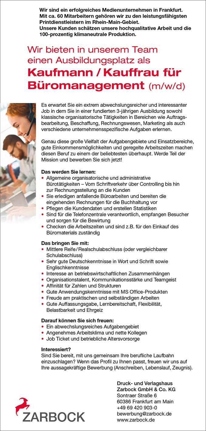 Kaufm Mitarbeiter Azubi